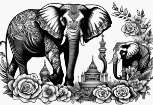 Elephant sense of community tattoo idea