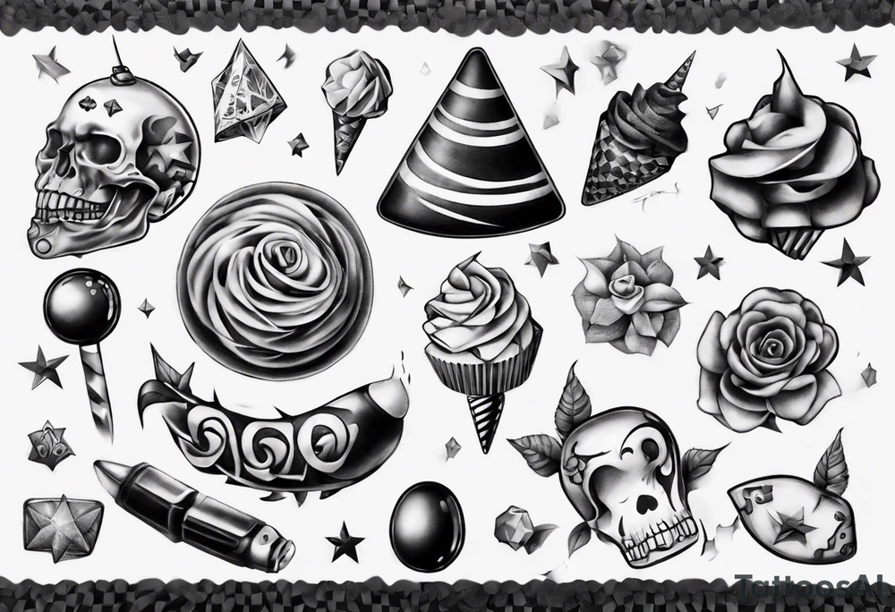 bonbon and choo choo tattoo idea