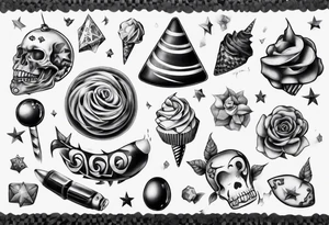 bonbon and choo choo tattoo idea