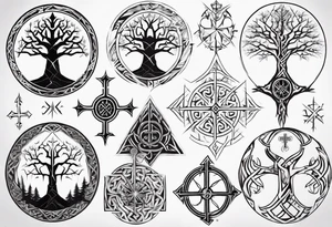 White Tree of Gondor, Geometric symbols, Viking cross tattoo idea