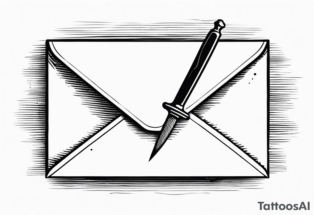 envelope with wax stamp with letter opener on top tattoo idea envelope with wax stamp with letter opener on top tattoo idea