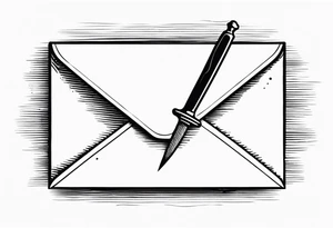 envelope with wax stamp with letter opener on top tattoo idea