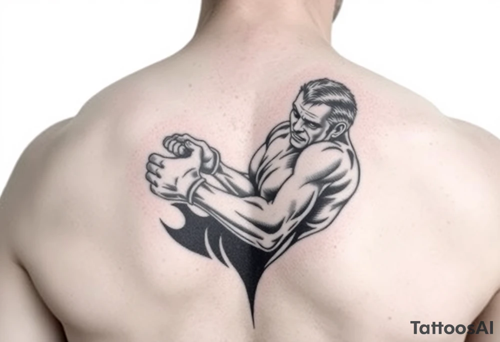 Wrestling tattoo on arm tattoo idea