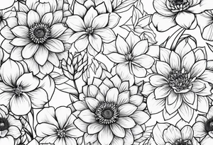 November, December, June birth flowers tattoo idea