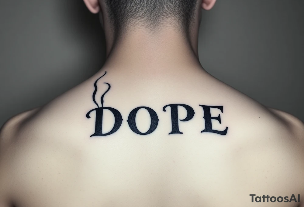 Clouds of smoke coming off a cigar or blunt with the word DOPE being spelled out in smoke. tattoo idea
