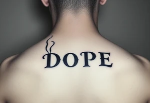 Clouds of smoke coming off a cigar or blunt with the word DOPE being spelled out in smoke. tattoo idea