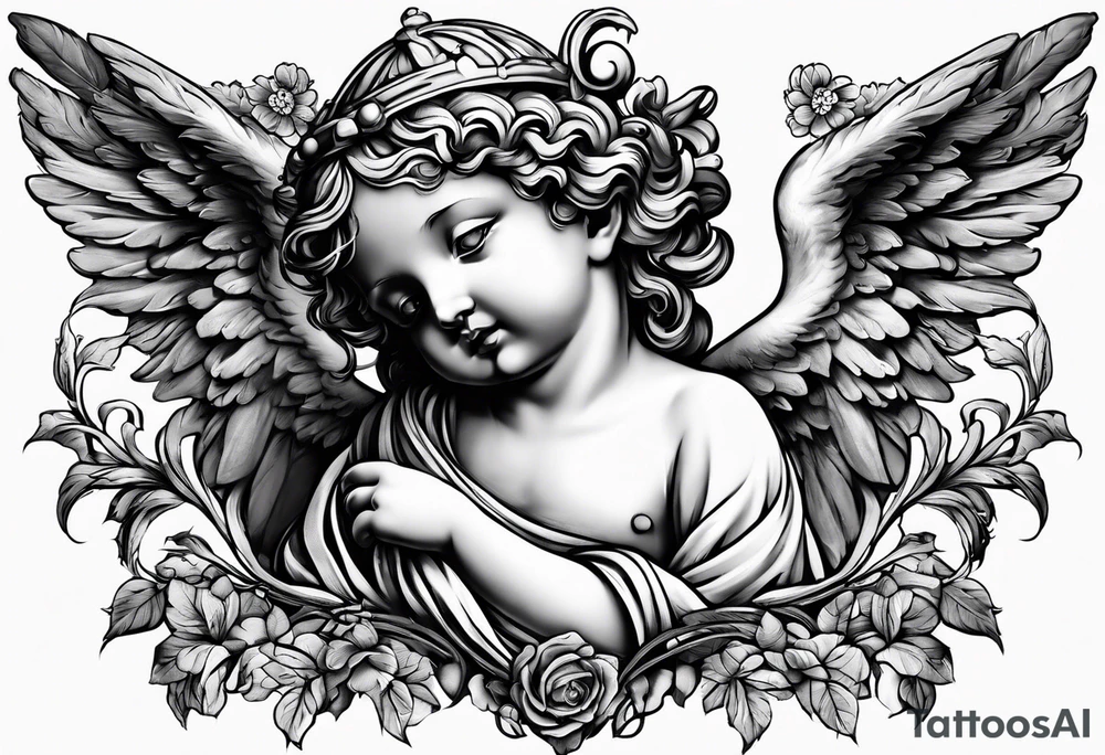 renaissance style cherub tattoo tattoo idea