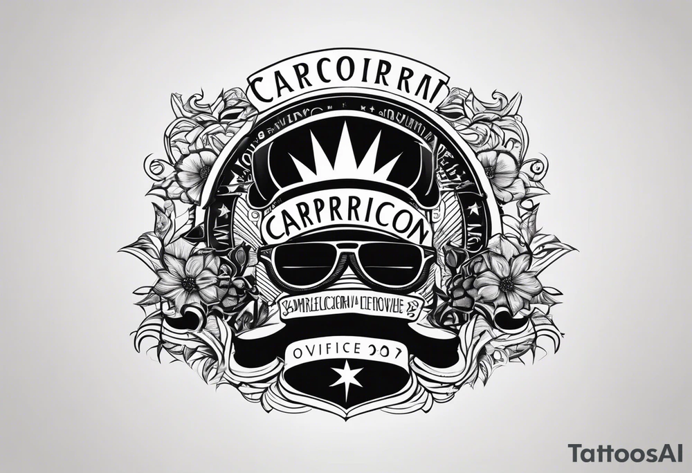 capricorn sunglasses Officer tattoo idea