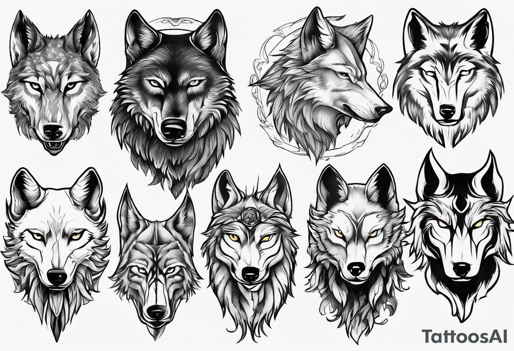 wolf head tattoo idea