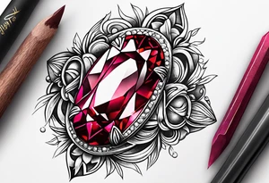 Ruby gem stone with the number 8 incorporated. tattoo idea