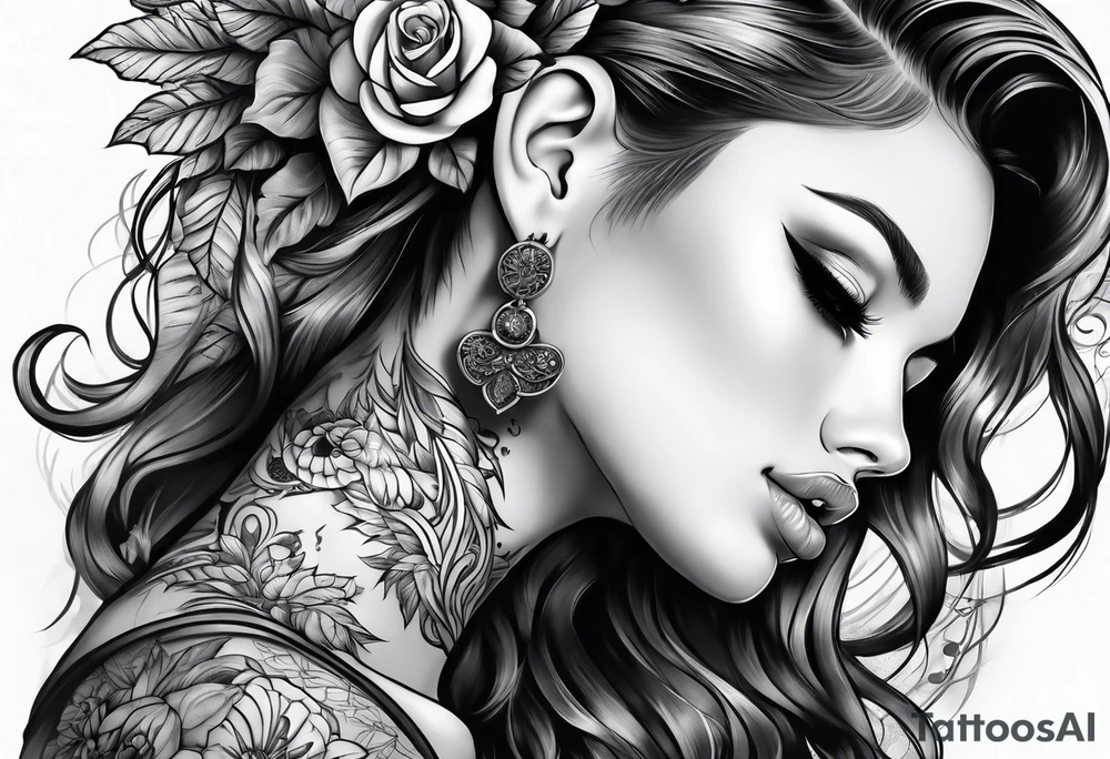 girl with tattoos tattoo idea