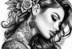 girl with tattoos tattoo idea