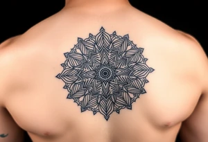 intricate mandala with sacred geometry and cosmic elements tattoo idea