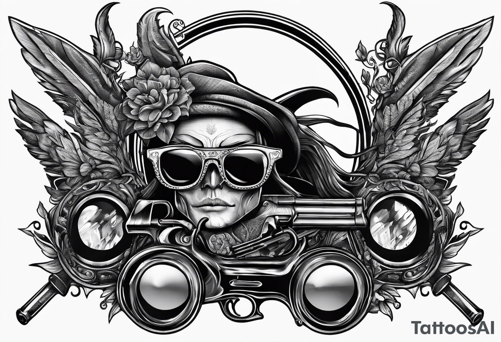 capricorn with sunglasses and shotgun tattoo idea capricorn with sunglasses and shotgun tattoo idea