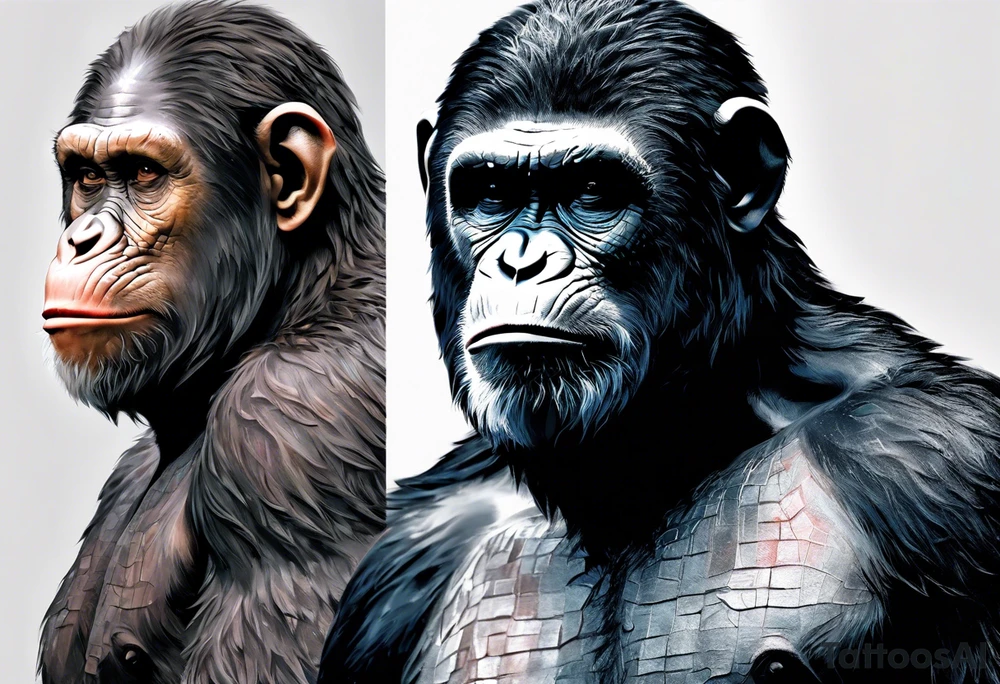 Caesar from the movie planet of the apes tattoo idea