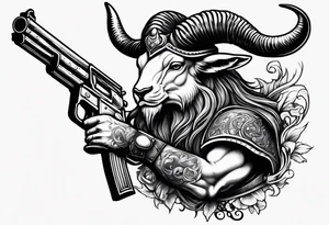 capricorn with a shotgun tattoo idea