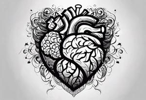 Brain, heart, love, abstract, symbolism, perseverance, heart break makes you strong, worth it, pain makes you stronger, strength tattoo idea