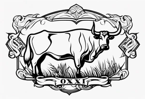 realistic laying ox tattoo idea