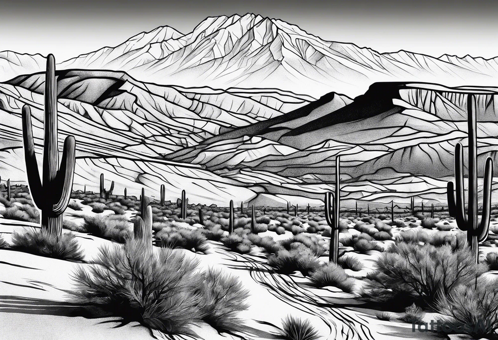 Arizona Trail through dessert tattoo idea