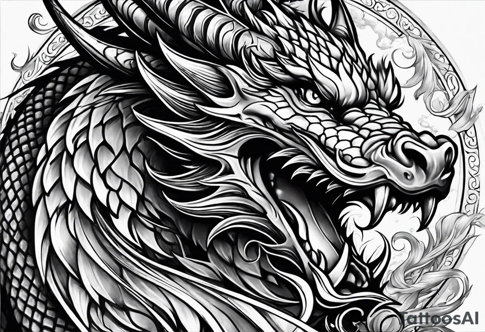 roaring dragons tattoo idea