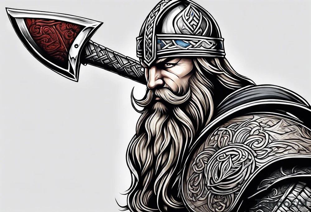 Viking axe tattoo idea