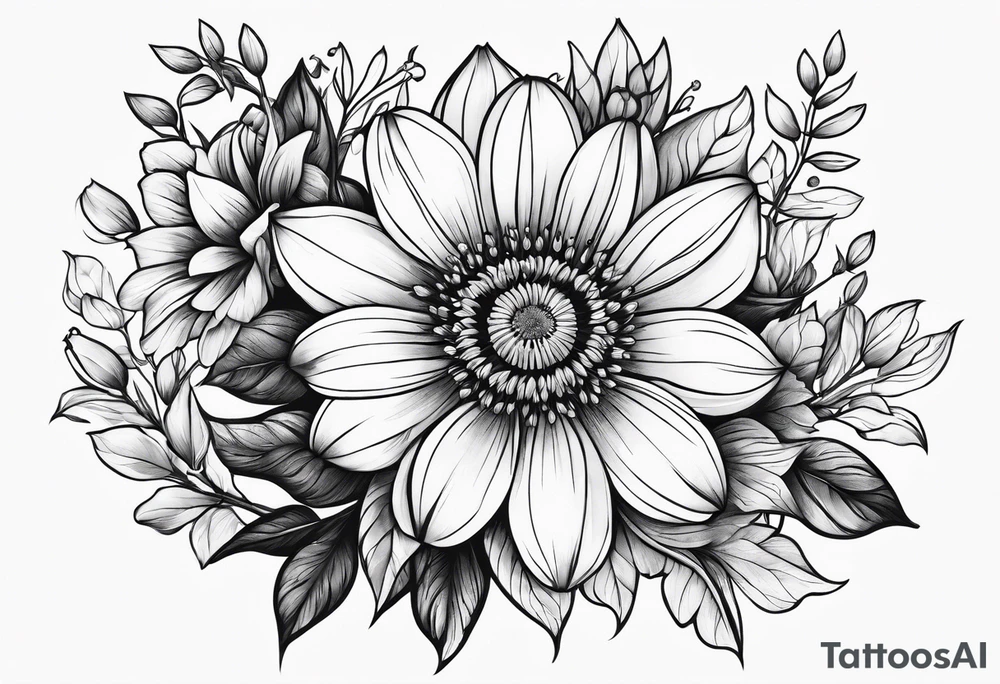 wildflower,half sleeve tattoo idea