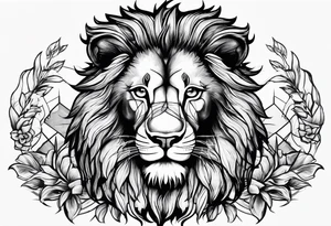 A lion drinking whiskey tattoo idea