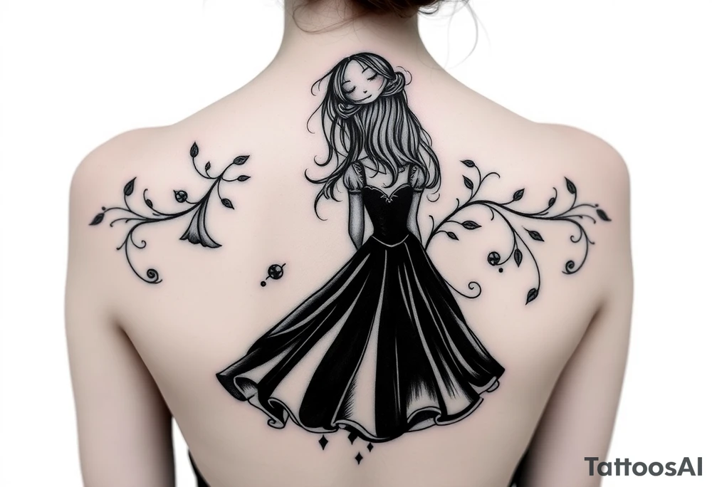 Dark Alice in wonderland tattoo idea