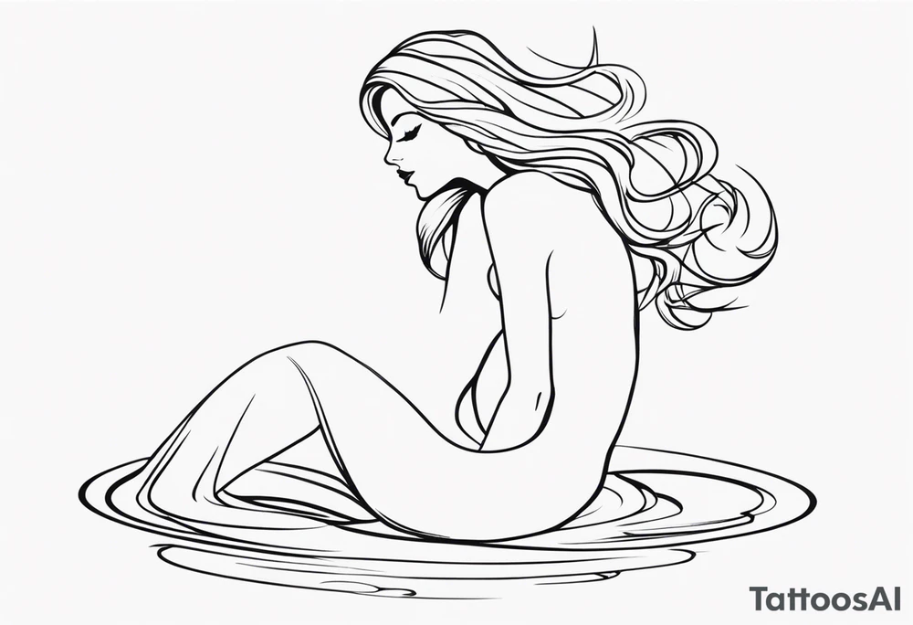 create a sketch of a minimalist mermaid tattoo with the number 311 tattoo idea