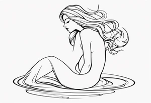 create a sketch of a minimalist mermaid tattoo with the number 311 tattoo idea