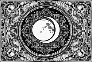Ornemental moon tattoo idea