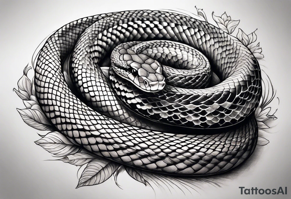 Gentle snake sleeve tattoo idea