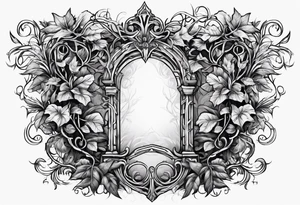 Leafy vines with tombstone tattoo idea
