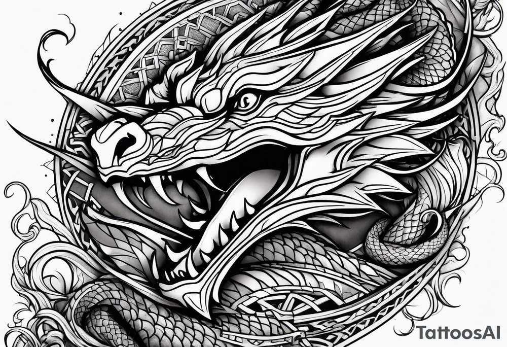 roaring dragons tattoo idea