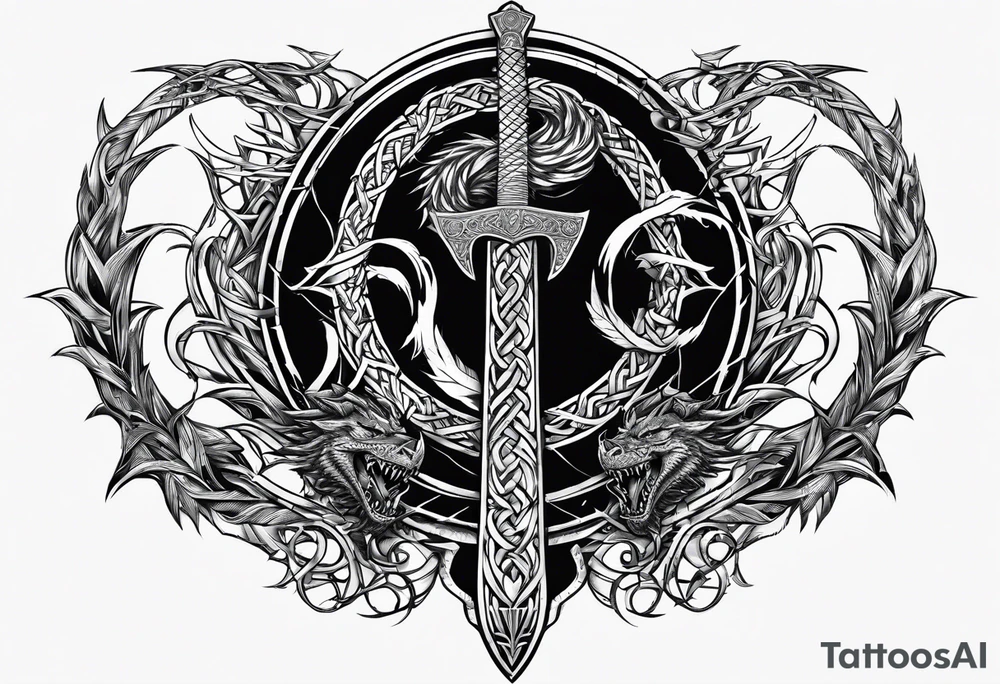Valhalla sword chain barbed wire
dragon axe Valknut tattoo idea Valhalla sword chain barbed wire
dragon axe Valknut tattoo idea