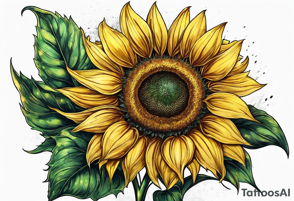 Sunflower for a male tattoo idea