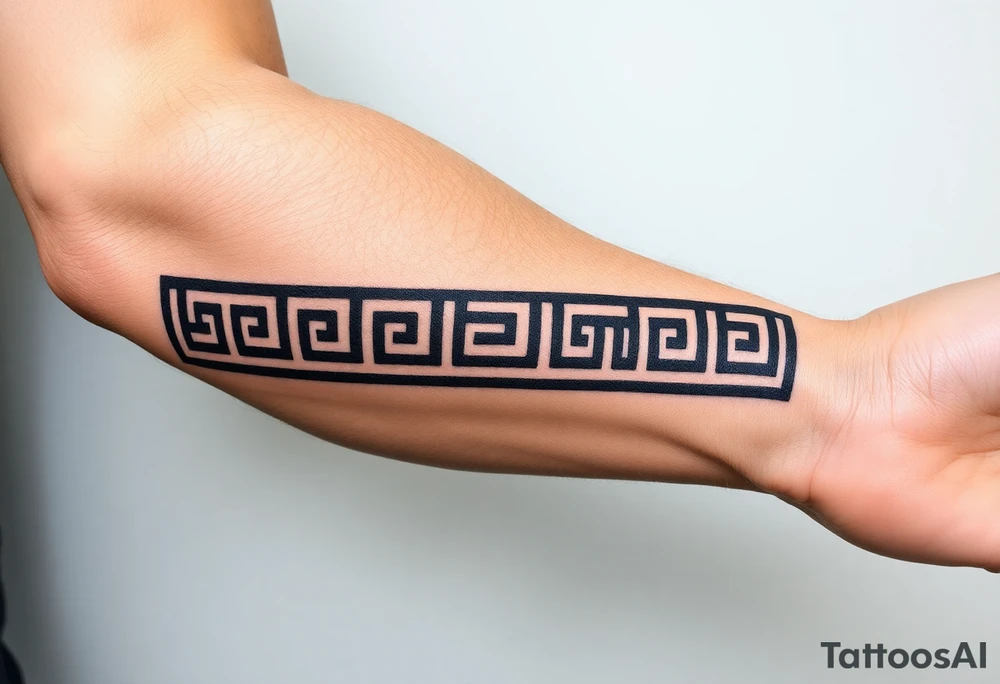 Greek pattern arm band tattoo idea