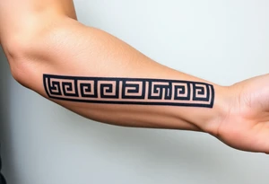 Greek pattern arm band tattoo idea