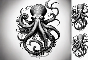 Octopus around lower leg tattoo idea