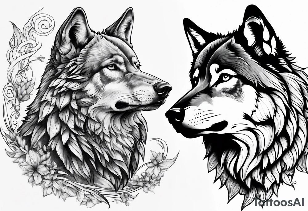 Stoic, howling Wolf tattoo idea