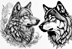 Stoic, howling Wolf tattoo idea