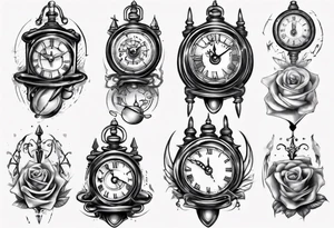 Baby clock name tattoo idea