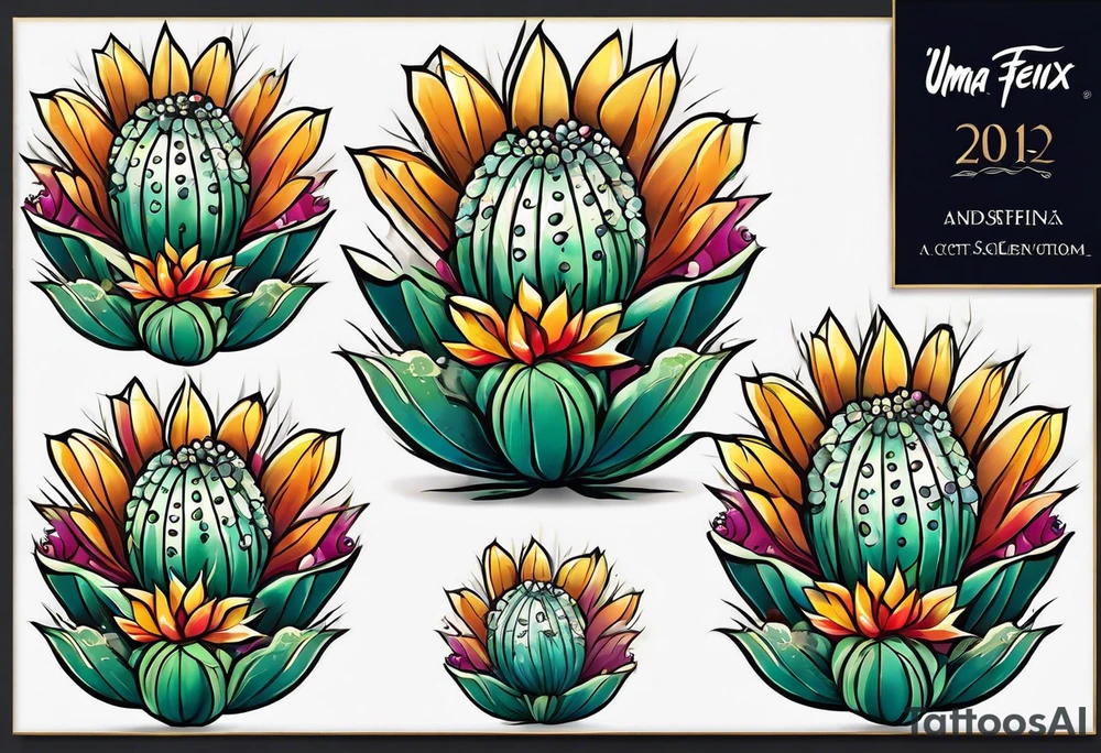 Uma fenix com cactos tattoo idea
