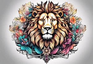 The lion and the lamb with the crusifiction tattoo idea