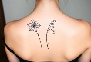 Daisy flower daffodil  flower and lily of the valley tattoo idea