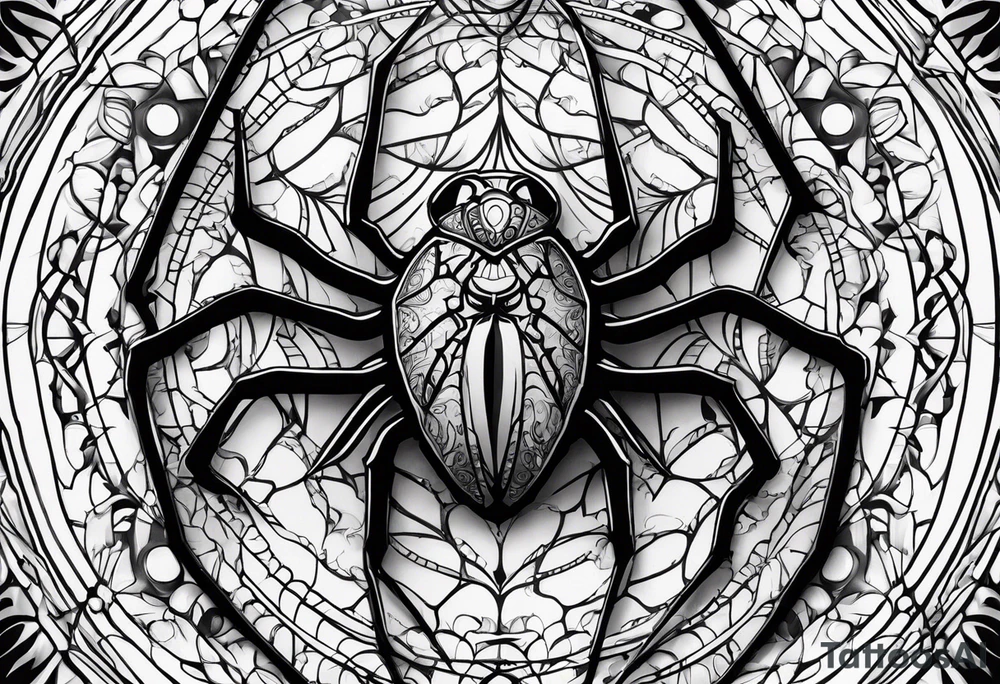 a psychedelic spider tattoo idea