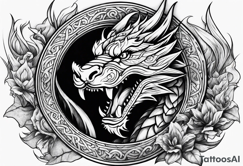 roaring dragons tattoo idea
