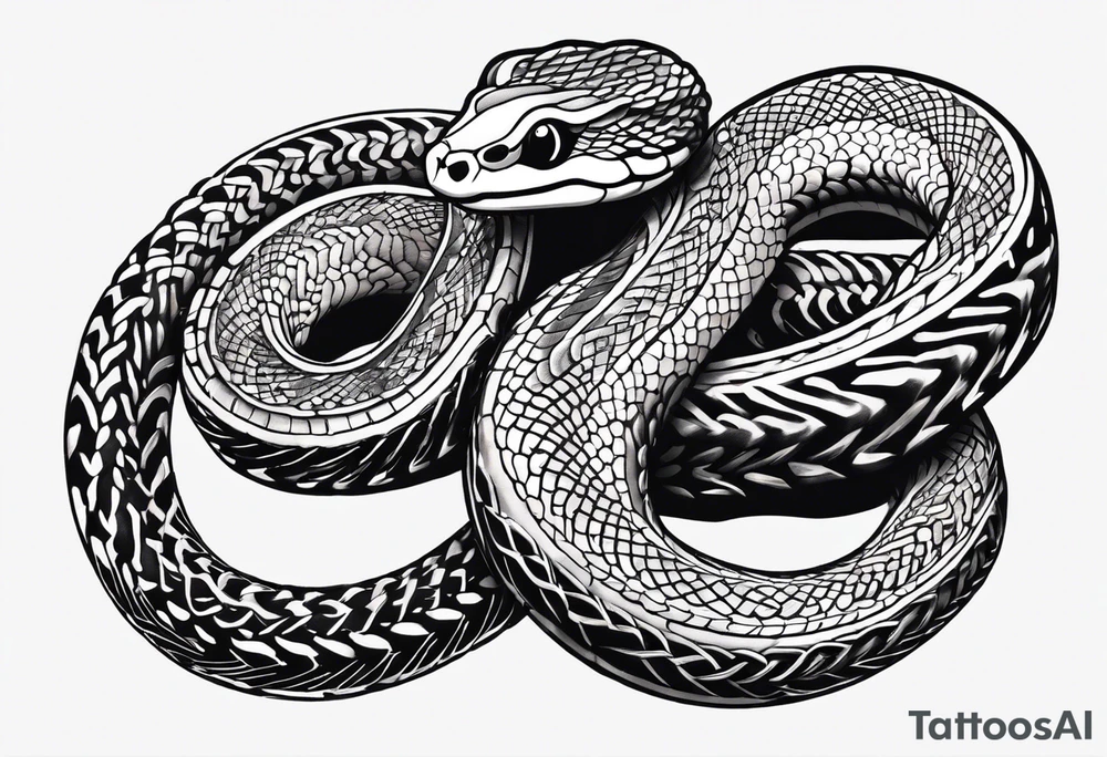 snake fast slithering from above simple tattoo idea