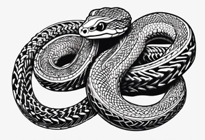 snake fast slithering from above simple tattoo idea