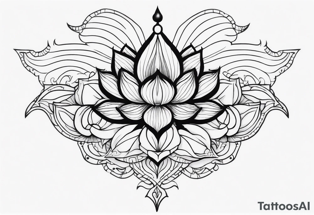 centipede,lotus, tattoo idea